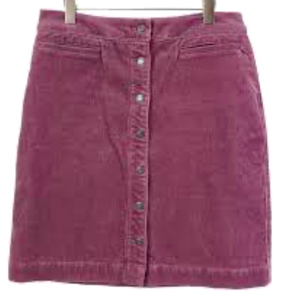 Lands End Corduroy Button Down A Line Skirt Preppy Academia - Picture 1 of 7